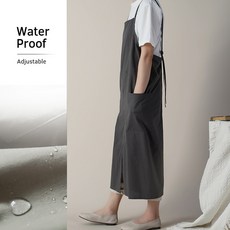 COLORLIFE 옆주머니 리넨 어깨끈 조절가능 앞치마, 차골, 6개