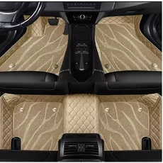 현대 소나타 자동차 카펫 발 가죽 라이너 액세서리에 더블 레이어 맞춤형 바닥 매트, 03 A-Beige, 01 빠른  Mainland, 04 2024-2025