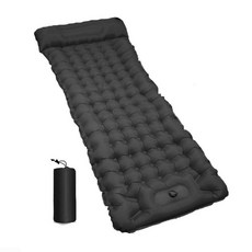 星攀戶外 MTS登山腳踩充氣墊 露營單人雙人充氣墊 輕量化腳踩式野營防潮墊, 黑色