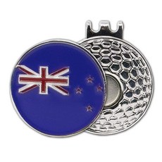 DA VINCI 마그네틱 골프 모자 클립 2.5cm(1인치) 양각 국가 깃발 금속 골프공 마커 (중국 국기), 뉴질랜드 국기