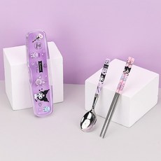 별도표기 유아용 캐릭터 스텐 수저 젓가락 케이스 세트, 단품