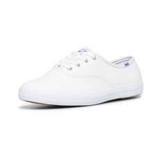 Keds 여성용 Champion 가죽 끈으로 묶는 스니커즈 화 Keds Womens Champion Leather Lace Up Sneaker White Leather 8 U