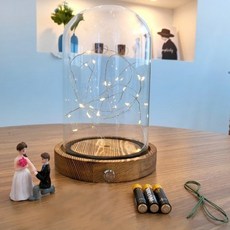 LED 花朵玻璃圓頂氛圍燈, 12X20_【側鍵固定型】