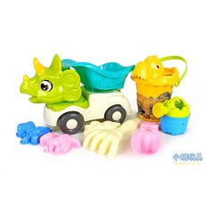 小胡玩具 恐龍造型沙灘砂石車 沙灘玩具 玩沙工具 兒童玩具, 圖3款, 1個