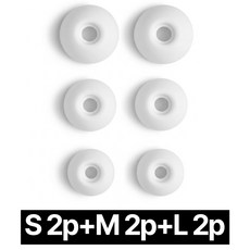 제롯 버즈2프로 이어팁 이어폰 고무캡 S+M+L, 6개, 화이트 6개, 화이트