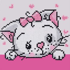 귀여운 고양이 보석십자수 이젤세트 20x20 bob+06512yZ
