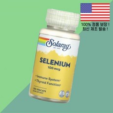 솔라레이 셀레늄 100mcg 100 식물성 베지캡슐 Solaray Selenium VegCaps