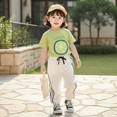 몽실이 레몬반팔 트레이닝 상하복