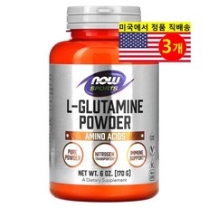나우푸드 스포츠 L 글루타민 아미노산 파우더 분말 170g 6oz 3병 자유형 스테로이드프리, 3개