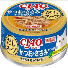 3貓2館 日本 CIAO 旨定濃湯罐系列 75g 貓罐頭 副食罐 貓零食 貓點心 濃湯罐, A-232 (鰹魚+雞肉+柴魚片口味), 1個