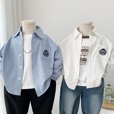 童裝 春款2024新款 男童長袖襯衫 兒童卡通上衣 男寶寶舒適小童襯衫