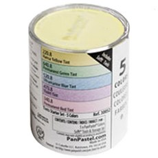 PANPASTEL 超柔軟藝術家粉彩餅組 5色 含粉彩保護蓋、調色刀替換頭、圓角海綿、迷你彩繪筆 美國產, 1組