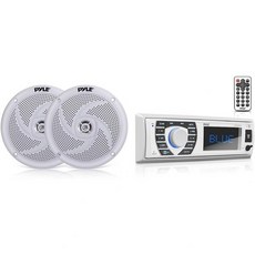 Pyle 파일 마린 스피커 블루투스 수신기 스테레오 5.63.5cm 방수 오디오 12V 보트 대시 라디오, Pyle 파일 마린 스피커 블루투스 수신기 스테레오 5