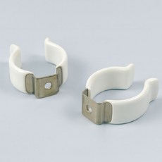 T10 형광등 전등 고정 고무 코팅 클램프 조명 LED등 간판등 호스 거치 홀더 클립, H T10 화이트, 1개