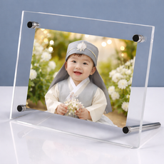 하스몰 벽걸이 스탠드 겸용 투명 아크릴 액자 고급형, 1개, 사각투명색