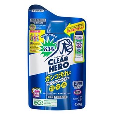 Kao 花王 Clear Hero 彩色衣物漂白粉 濃縮酵素強力去污 洗衣去漬 450g 補充包, 1個, 補充包-彩色衣物強效去漬除菌漂白粉450