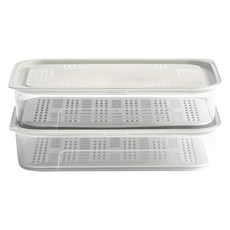 EASY&FREE 托盤儲存保鮮盒 3000ml 2入+過濾盤 2入, 1組, 1組