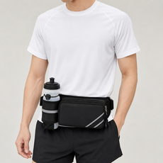 스포츠 등산 힙색 물병 러닝벨트 방수, 블랙