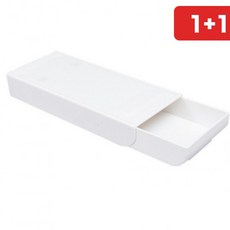 따뜻한잡화점 슬라이딩 2칸서랍박스 테이블수납정리함 테이블 정리함 수납함, 화이트, 1개