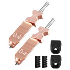 Flashforge AD5X에 맞는 0.4mm 핫엔드 키트 3D 프린터 조립 압출기 교체품 실리콘 슬리브 2개와 노즐 브러시 2개 골드