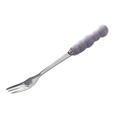 陶瓷手柄不鏽鋼叉子 甜點水果沙拉叉 質感餐具, 紫色, 1個