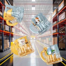 캐릭터 소주잔 4p세트 미니컵 디자인술잔 홈파티용품 디자인소주컵 사케잔 식당, 마이알콜 소주잔세트(꽃)