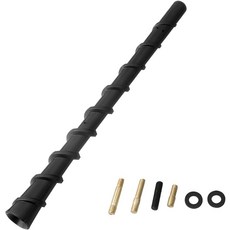 SWPHRT 차량 나선형 안테나 나사가 있는 7인치 PVC 유연한 개조 상단 마스트 자동차 외장 라디오 AM FM 수신 액세서리 SUV 오프로드 트럭용 유니버설