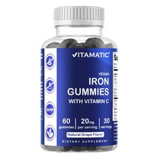 Vitamatic 鐵&維他命C軟糖 葡萄口味, 1個, 60顆