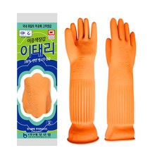 이태리 고무장갑 대(L) 10개, 오렌지