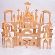 실내 원목 대형 블록 놀이 장난감 유아 아동용 유치원 어린이집 어린이 교구 나무 블럭 창의, 두꺼운 소나무 174조각 20kg