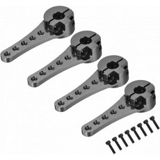 메카닉시티 4개 알루미늄 서보 혼 롱 25T 조향 암 46mm 길이 티타늄 DIY RC 카보트비행기용 보트 모델 액세서리 2개 나사 포함