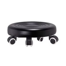 회전형 바퀴 의자 가죽다리 미용실 원형 저급형 등받이 작업용 스툴 블랙, CD. 2cm 검은색 페이스 흰색 휠