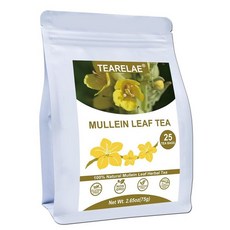 TEARELAE - 레몬 버베나 티백 1.5g x 50개 천연 컷 및 체질 티 GMO 프리 카페인 시드론 소화 지원 진정을 위한 221244, 뮬린 잎차