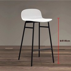 키큰의자 다리긴의자 골드바의자 체어, P. 좌석 높이 65cm 검정색 발흰색 좌석