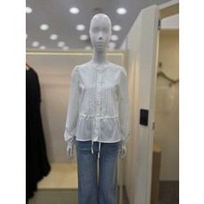 플라스틱아일랜드 여성용 핀턱 레이스 블라우스 PS1WB782