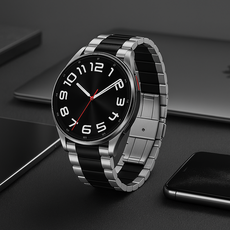 한마 갤럭시워치 7 6 5 4 호환 클래식 버튼 메탈 스테인리스 스트랩