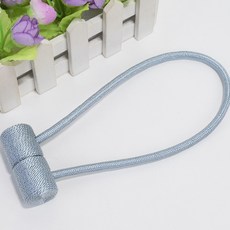 실린더 헤드폰 커튼 마그네틱 버클 윈도우 액세서리 커튼 스트랩 스트랩 방직 부자재, 그레이 블루, 1개