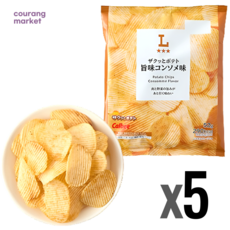 일본 로손 자쿳토 포테토 우마아지 콘소메맛 감자칩스낵, 52g, 5개
