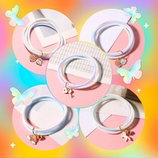 少女植物精油防蚊手環 矽膠手鍊 可愛掛飾 戶外居家防護, 1個, 無玻璃球隨機出貨(建議兒童使用)