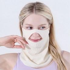 베일리화이트 자외선차단 쿨 스포츠 골프 마스크 러닝 자전거, 2개, 아이보리