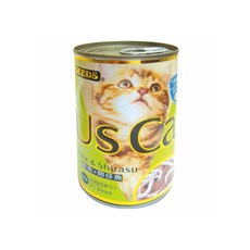 Us Cats 鮪魚+起司 貓罐頭, 綠色-鮪魚+吻仔魚400g, 1個