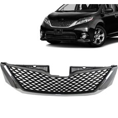 IiLentes Honeycomb 블랙 프론트 범퍼 어퍼 그릴 어셈블리 2011 2012 2013 2014 2015 2016 2017 토요타 시에나 TO1200334용, IiLentes Honeycomb 블랙 프론트 범퍼 어