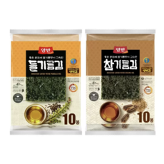 양반 들기름 20g x 10개 + 참기름 전장김 20g x 10개 1세트, 20개, 상세페이지 참조