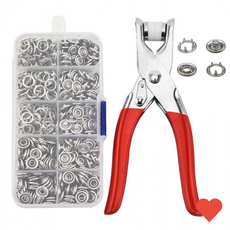 수예용품 옷 수선 100개 세트 스냅단추 펀치 케이스 펜치, 1개