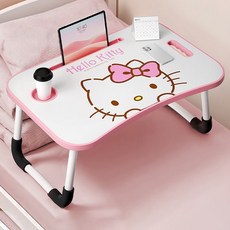 다나에 산리오 다용도 접이식 베드 테이불 라운딩 베드 트레이+크세라스 머리끈, 헬로키티