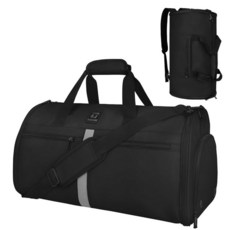 Goloni 여행용 의류 가방 50L 휴대용 컨버터블 더플 백 어깨끈 포함 3 in 1 걸이식 수트 여행, 블랙