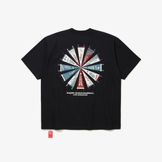 뉴에라 MLB LA 다저스 팀 플래그 티셔츠 블랙 15147514