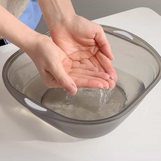마켓마고A 욕실대야 소형 플라스틱대야, 리빙 사각 반투명볼 미니_주황