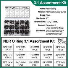 배관 자동차 수도꼭지 수리를 범용 NBR O 링 가스켓 구색 키트 니트릴 고무 씰링 와셔 세트, 1개