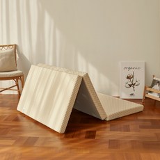 스너그홈 소프트 3단 접이식 천연라텍스 매트리스 토퍼 5cm MS